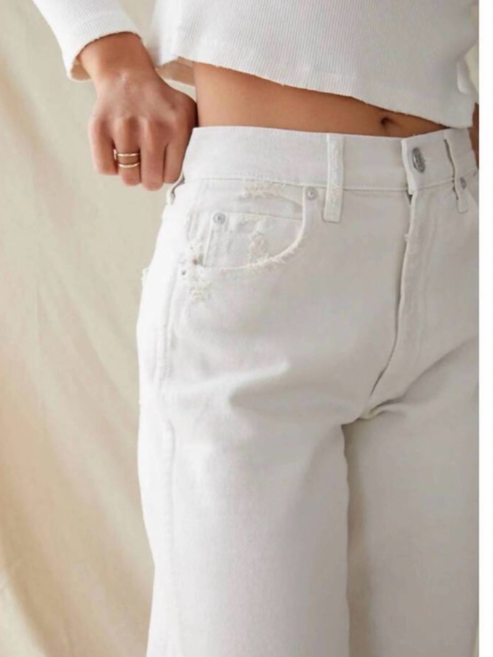 AMO Frida High Rise Jean In White Oak Size 31